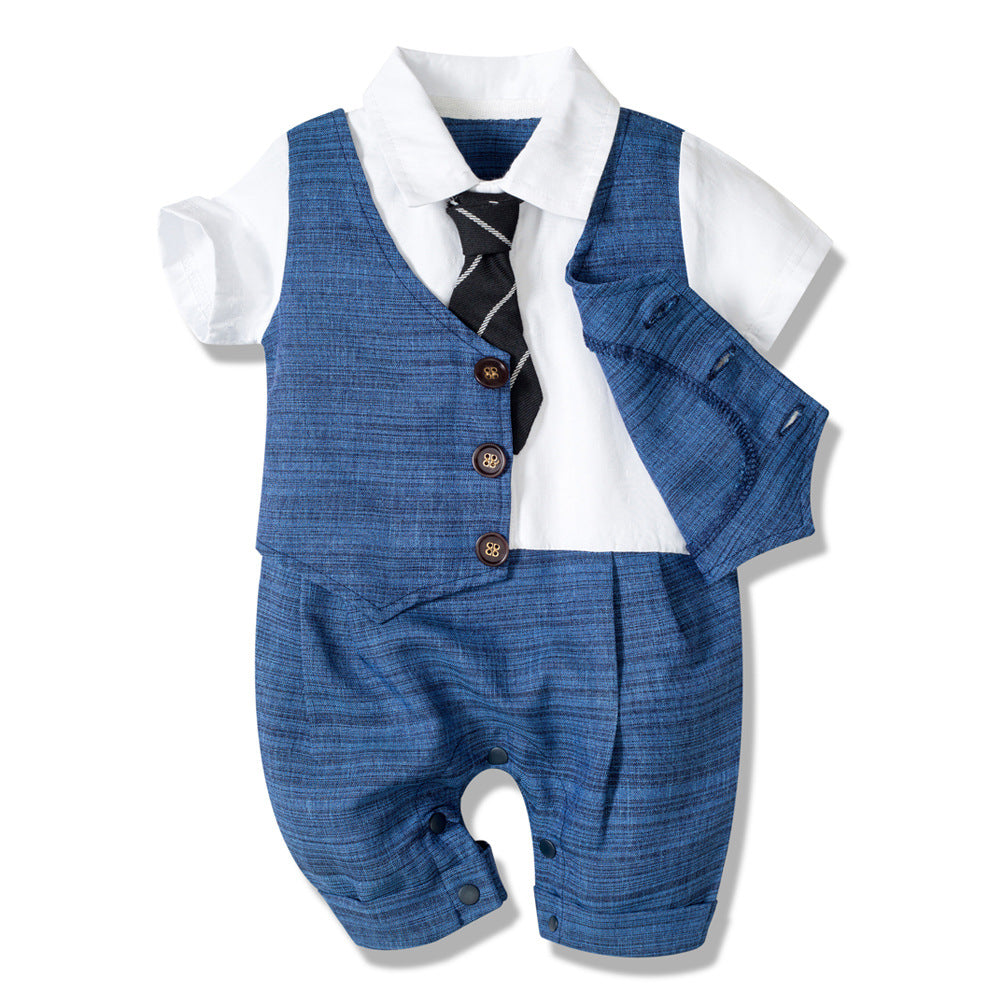 Elegant Summer Baby Boy Jumpsuit: Dress Like a Gentleman