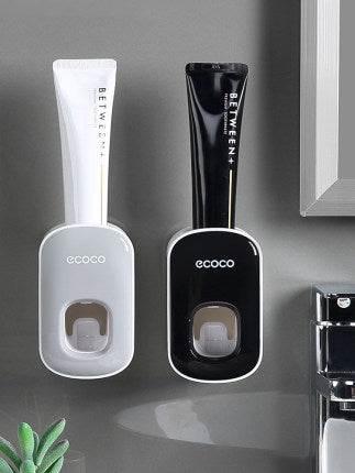 Wall Mounted Automatic Toothpaste Holder & Dispenser Set