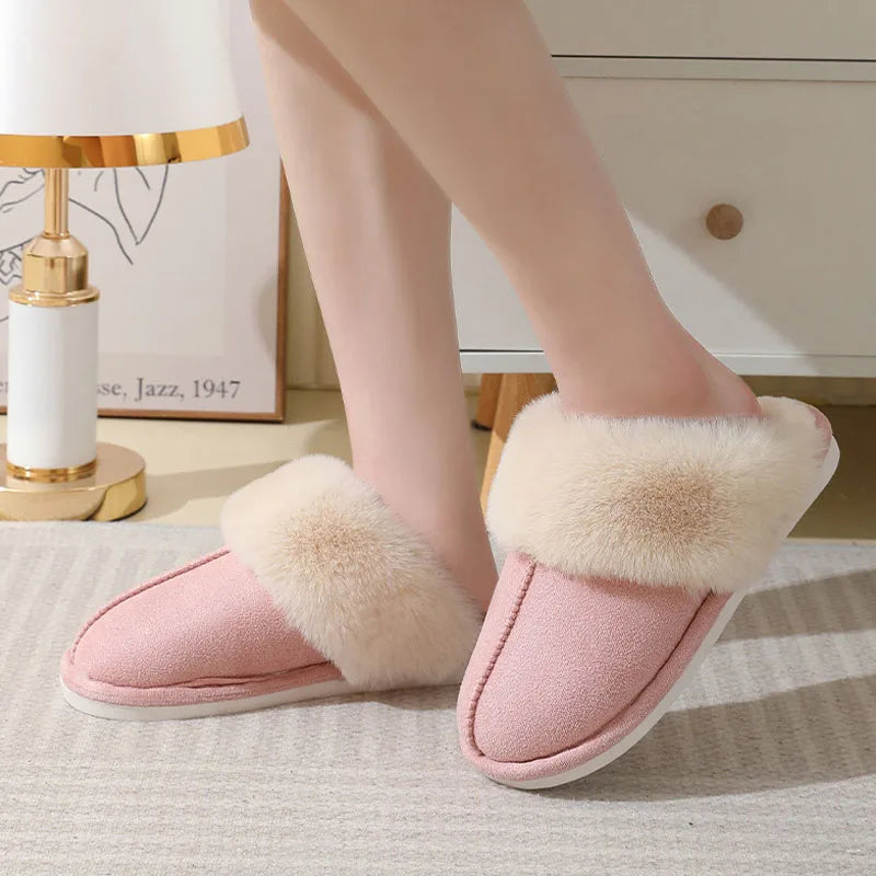 Ultra-Soft Winter Plush Home Slippers for Women – Comfy Fur-Lined Indoor Shoes