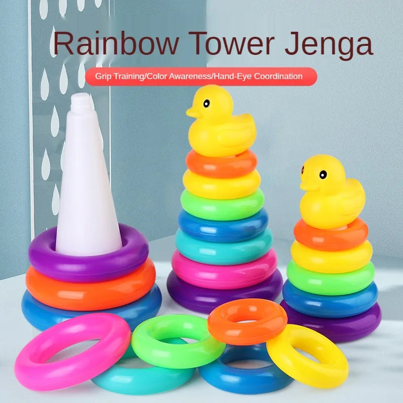 Rainbow Animal Stacking Ring Tower