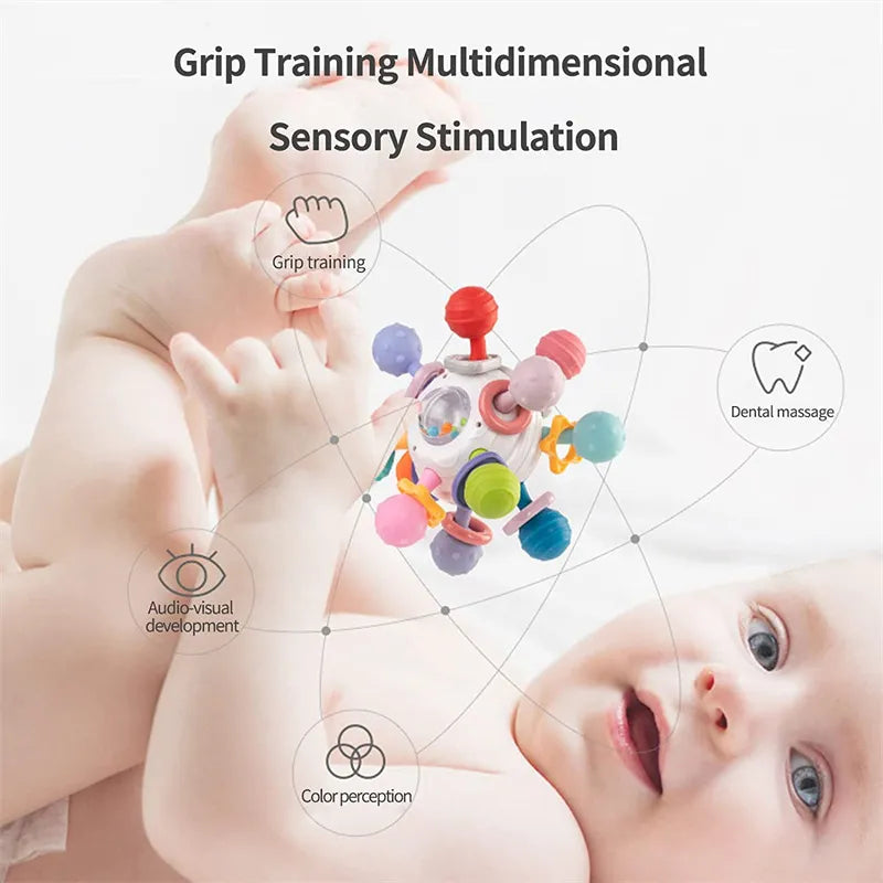 Multifunctional Baby Teething Rattle - Safe, Sensory & Educational