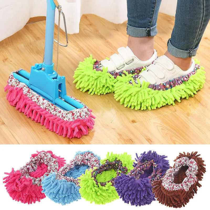 Lazy Mopping Slippers: 2pc Microfiber Dust Cleaning Shoes