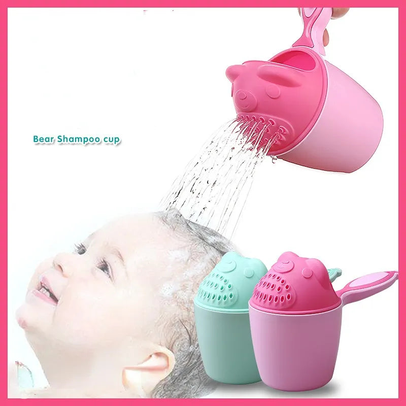 Adorable Bear Baby Shower Cap & Bath Tools Set for Toddlers