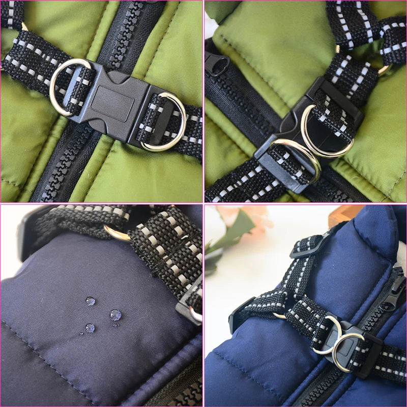 Winter-Ready Large Dog Jackets with Built-In Harness