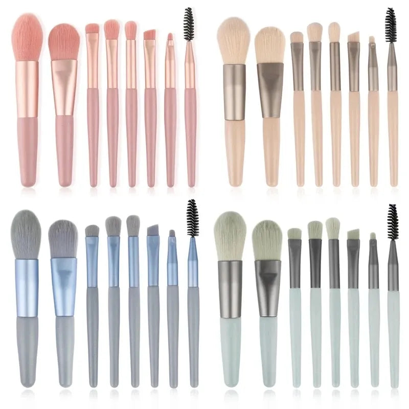 8Pc Makeup Brush Set: Essential Beauty Tools