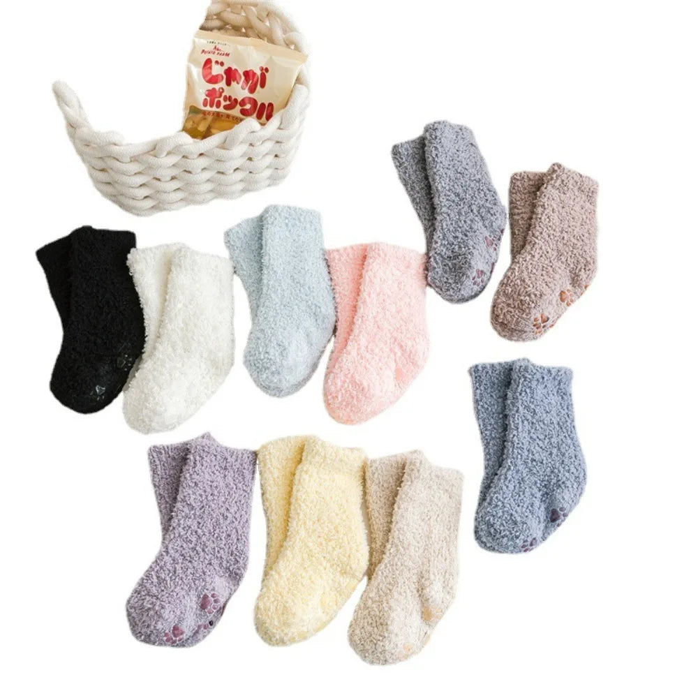 Coral Fleece Non-Slip Plush Baby Socks