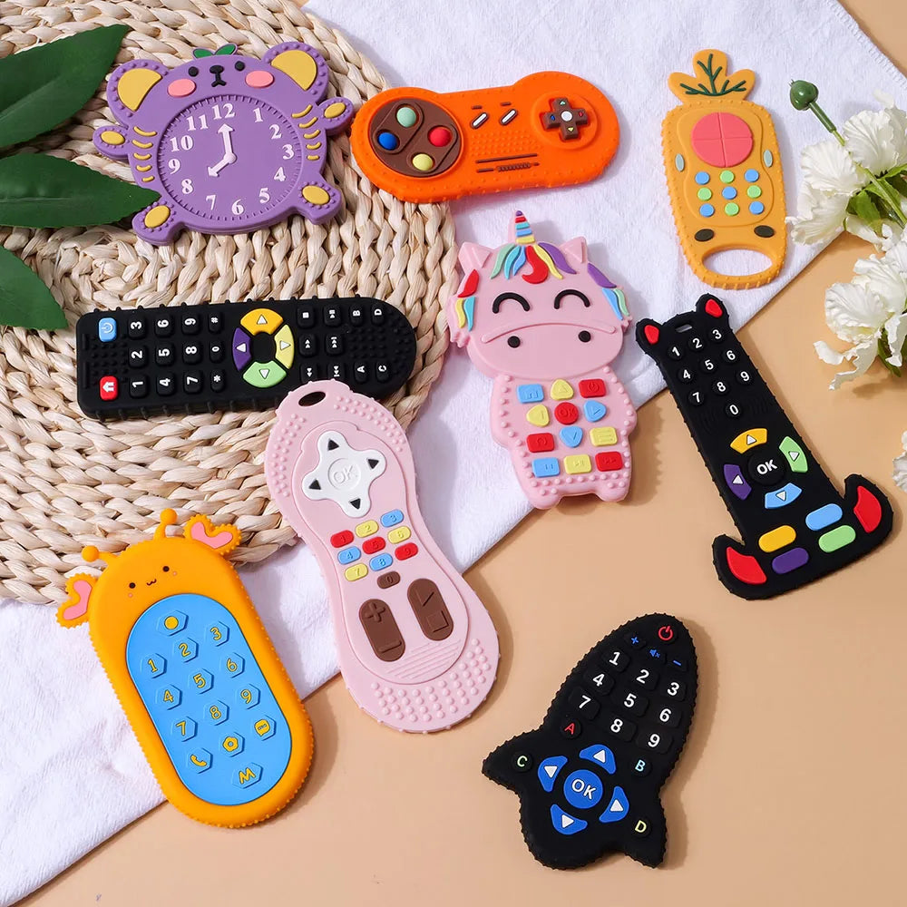 Silicone Remote Control Teether - Relief & Fun for Teething Babies