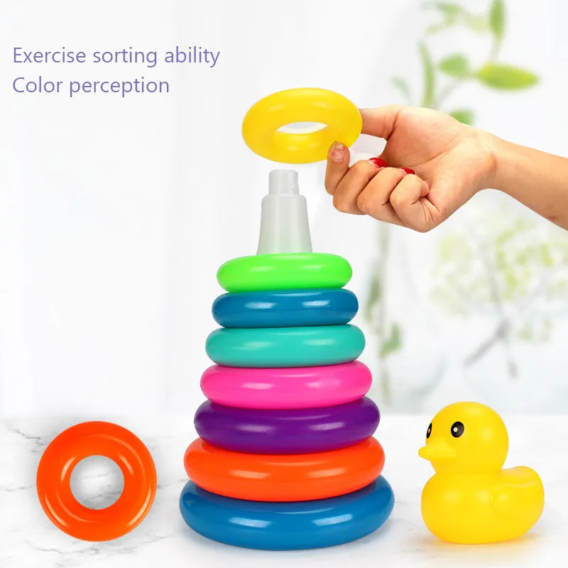 Rainbow Animal Stacking Ring Tower